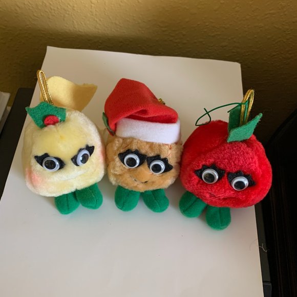 DEL MONTE YUMKINS Christmas Ornaments1991 6 FRUITS & VEGGIES Anthropomorphic - Picture 4 of 6